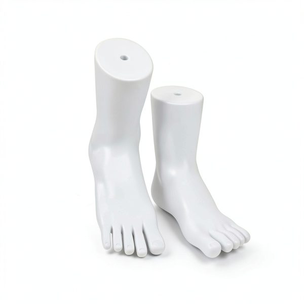Framendino White Foot Mannequin 2 Pack Plastic Display Model-7