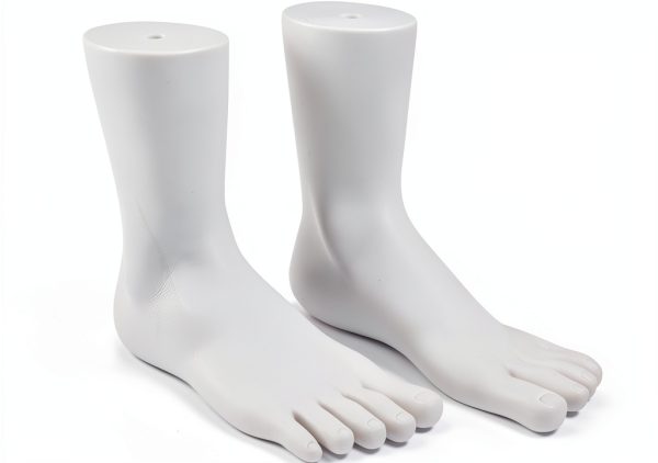 Framendino White Foot Mannequin 2 Pack Plastic Display Model-0