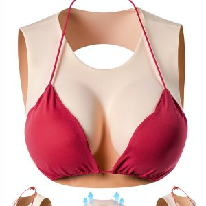 Silicone Breast Plate Medical Grade Gel Low Neck Design Unisex Cosplay-0