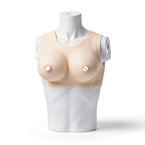 Silicone Breast Plate Medical Grade Gel Low Neck Design Unisex Cosplay-2